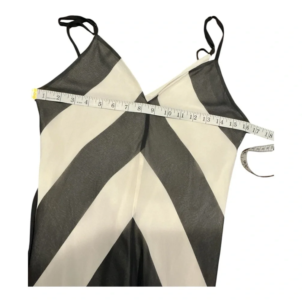 Christopher John Rogers Chevron Maxi Dress in Black and Cream - Picture 4 of 7